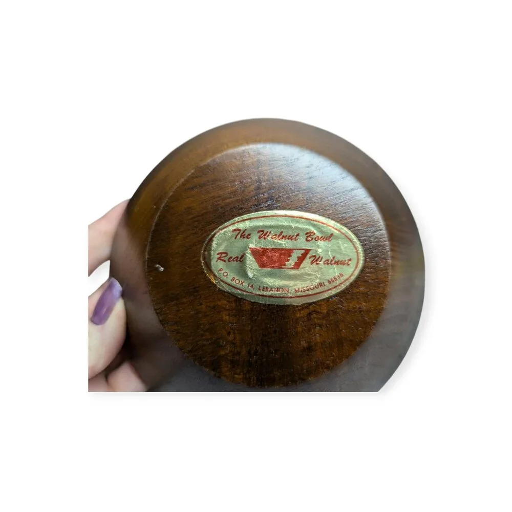 Vintage The Walnut Bowl Lebanon Missouri Set of 3 Walnut Salad Bowls
